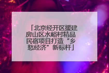 北京经开区援建房山区水峪村精品民宿项目打造“乡愁经济”新标杆